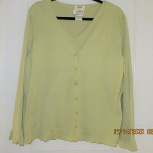 Talbots Light Green Sweater Set 1XP Plus Petite